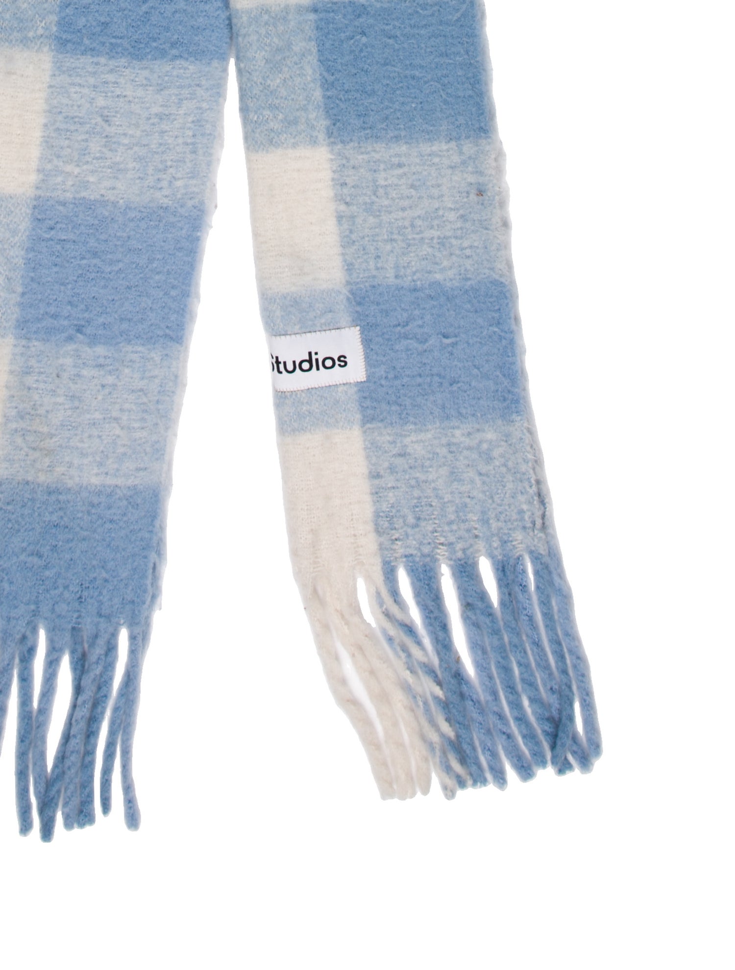 Acne Studios Alpaca Plaid Print Scarf