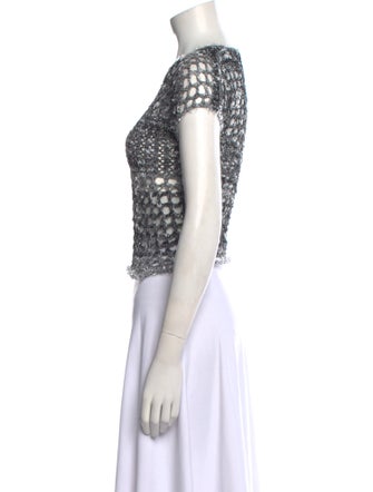 Acne Studios Patterned Bateau Neckline Crop Top