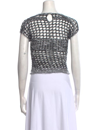 Acne Studios Patterned Bateau Neckline Crop Top