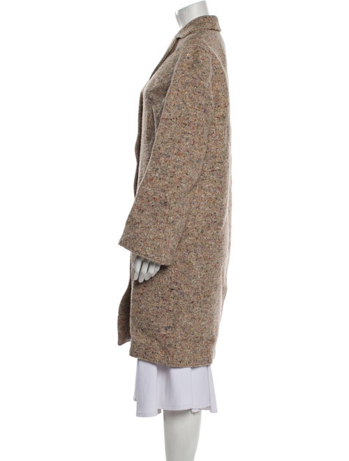 Acne Studios Wool Tweed Pattern Faux Fur Coat