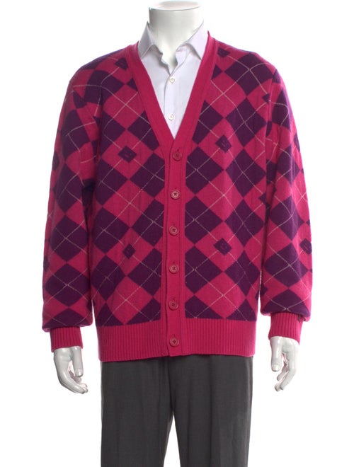 Acne Studios Wool Plaid Print Cardigan