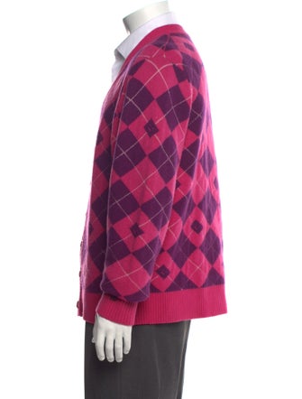 Acne Studios Wool Plaid Print Cardigan