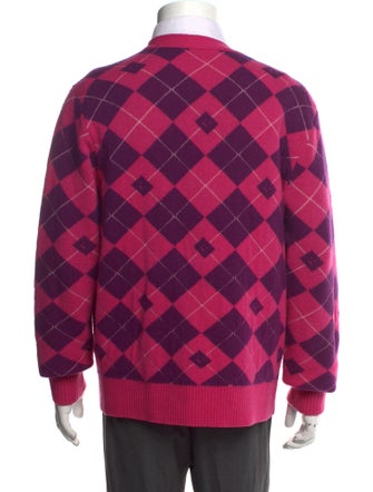 Acne Studios Wool Plaid Print Cardigan