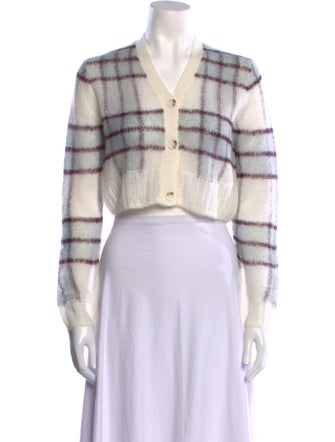 Acne Studios Plaid Print V-Neck Sweater