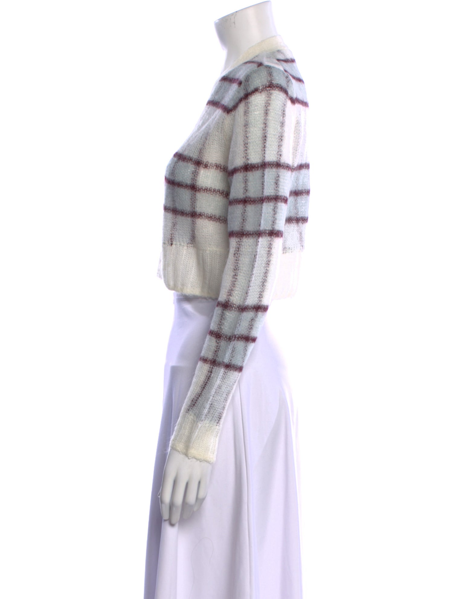 Acne Studios Plaid Print V-Neck Sweater