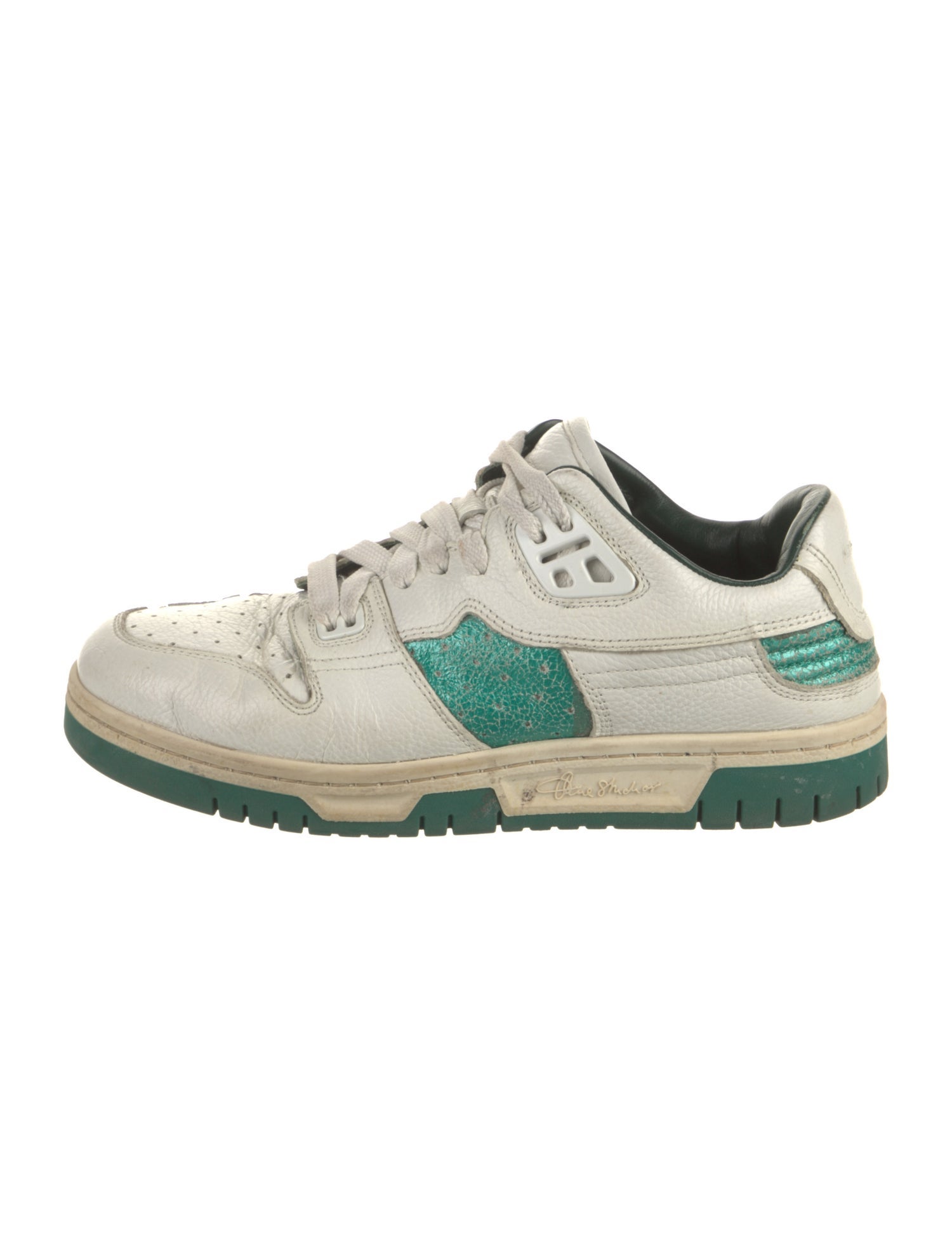 Acne Studios Leather Colorblock Pattern Sneakers