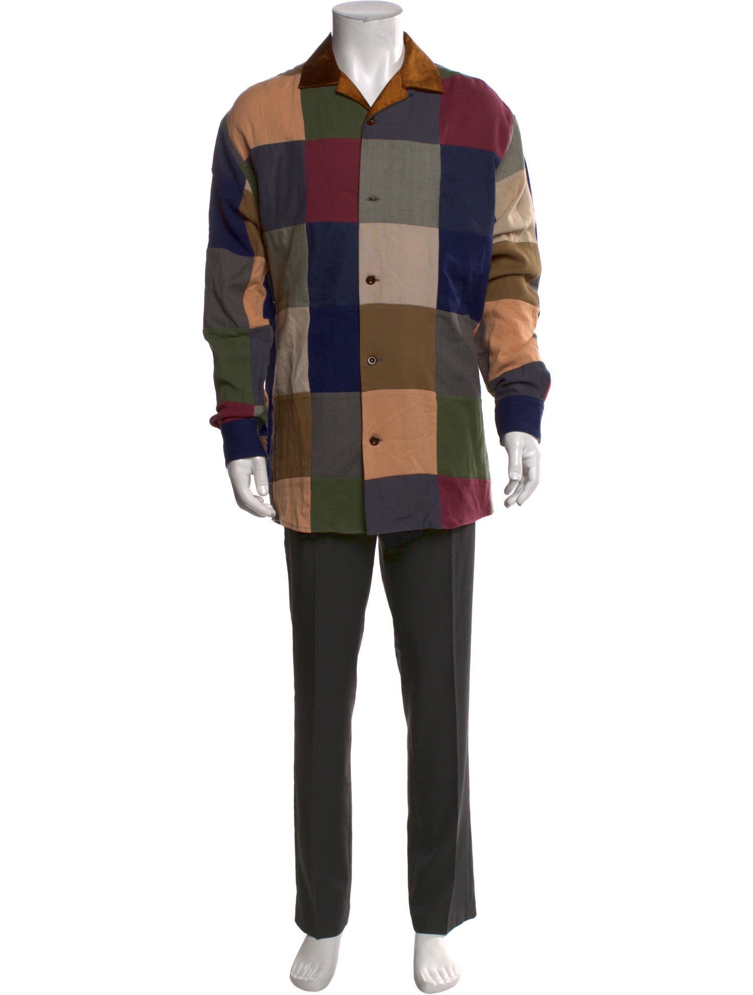 Acne Studios Plaid Print Long Sleeve Dress Shirt