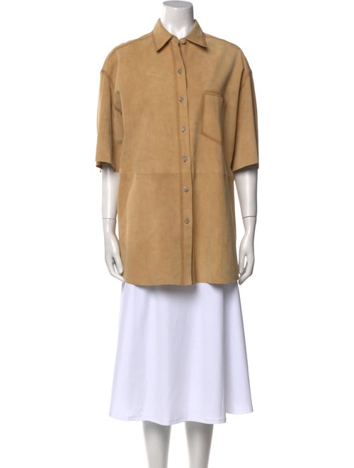 Acne Studios Lamb Leather Three-Quarter Sleeve Tunic