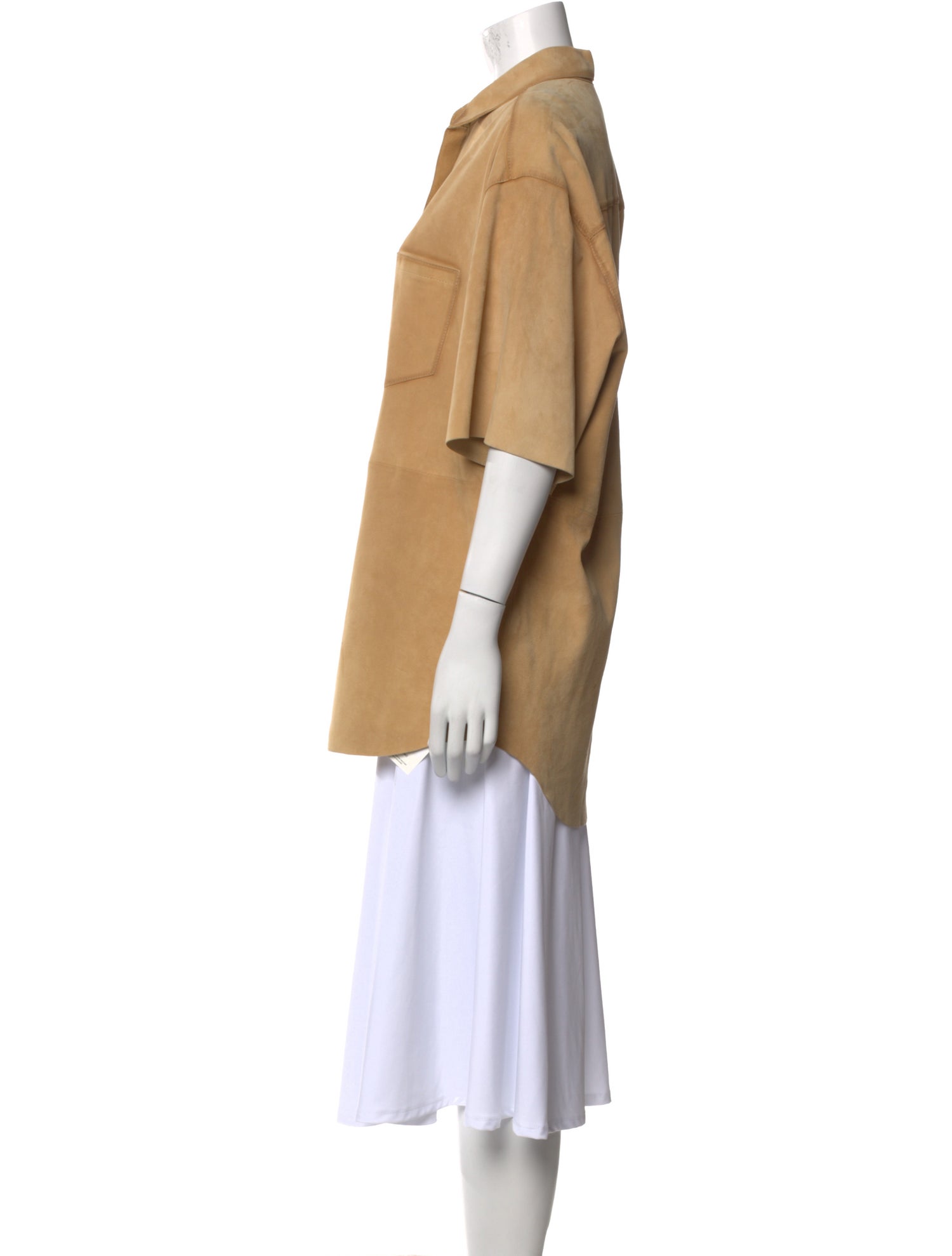 Acne Studios Lamb Leather Three-Quarter Sleeve Tunic