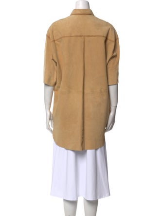 Acne Studios Lamb Leather Three-Quarter Sleeve Tunic