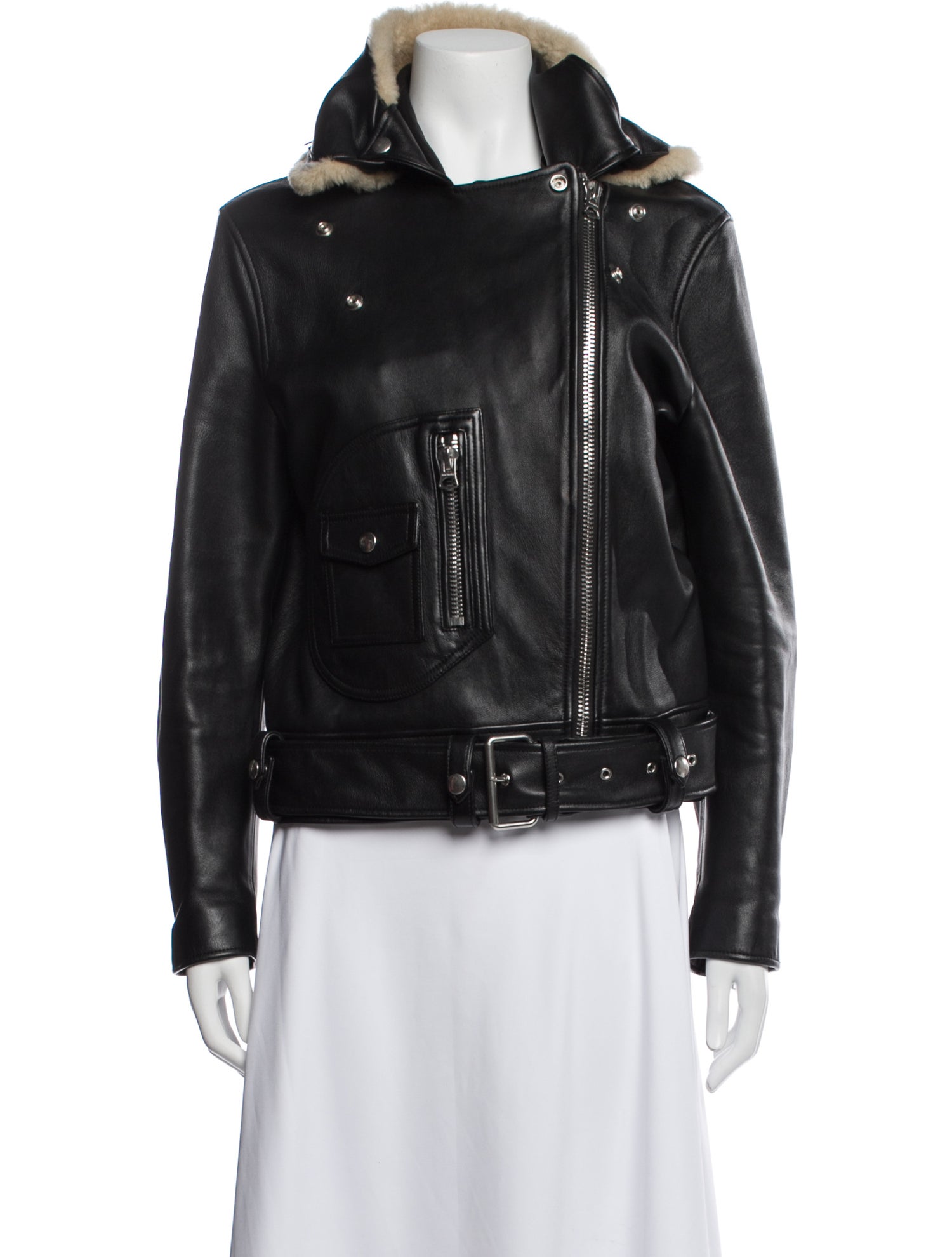 Acne Studios Leather Fur Jacket