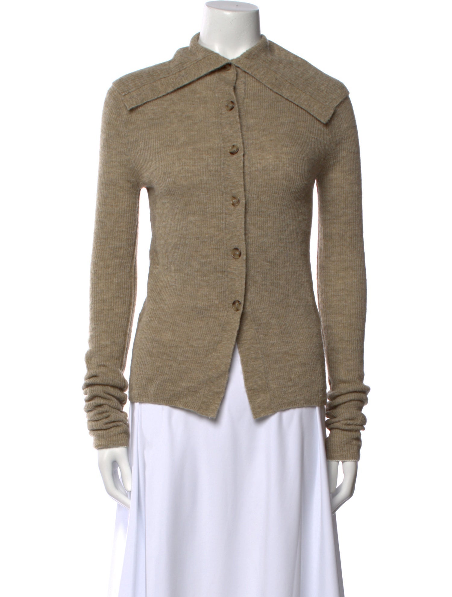 Acne Studios Alpaca Long Sleeve Button-Up Top