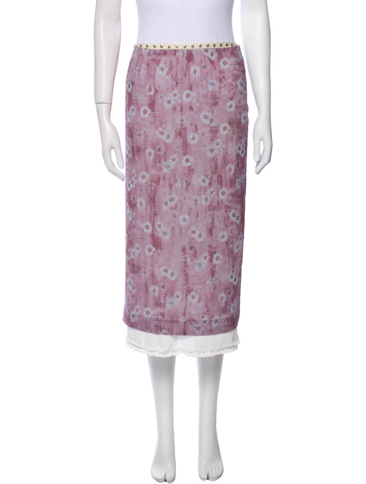 Acne Studios Floral Print Midi Length Skirt