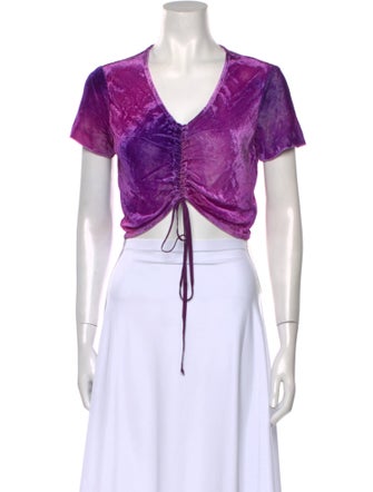 Acne Studios V-Neck Short Sleeve Crop Top