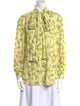 Acne Studios Printed Tie Neck Button-Up Top