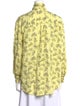 Acne Studios Printed Tie Neck Button-Up Top