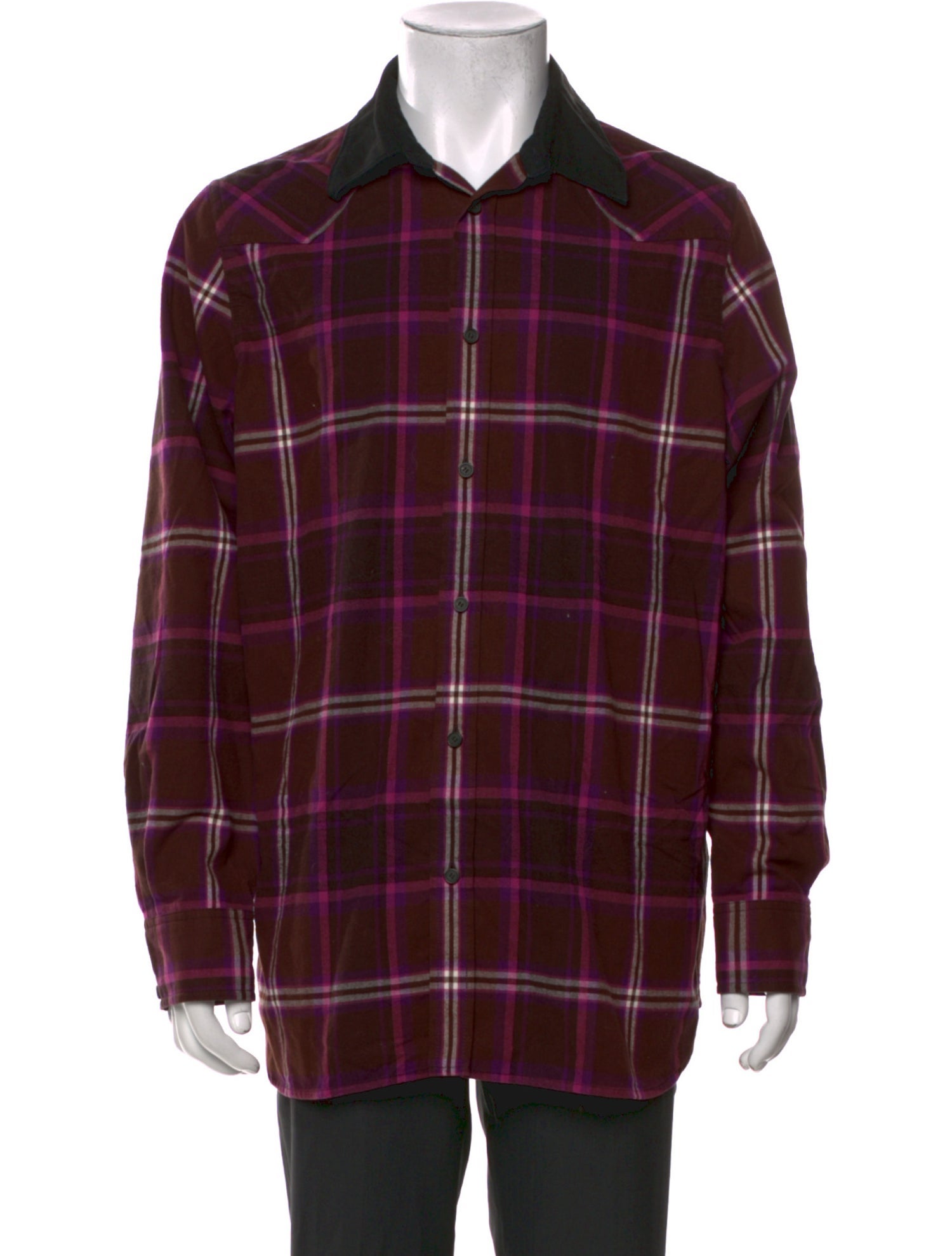 Acne Studios Plaid Print Long Sleeve Shirt