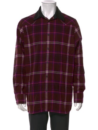 Acne Studios Plaid Print Long Sleeve Shirt