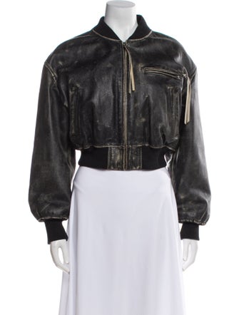 Acne Studios Leather Bomber Jacket