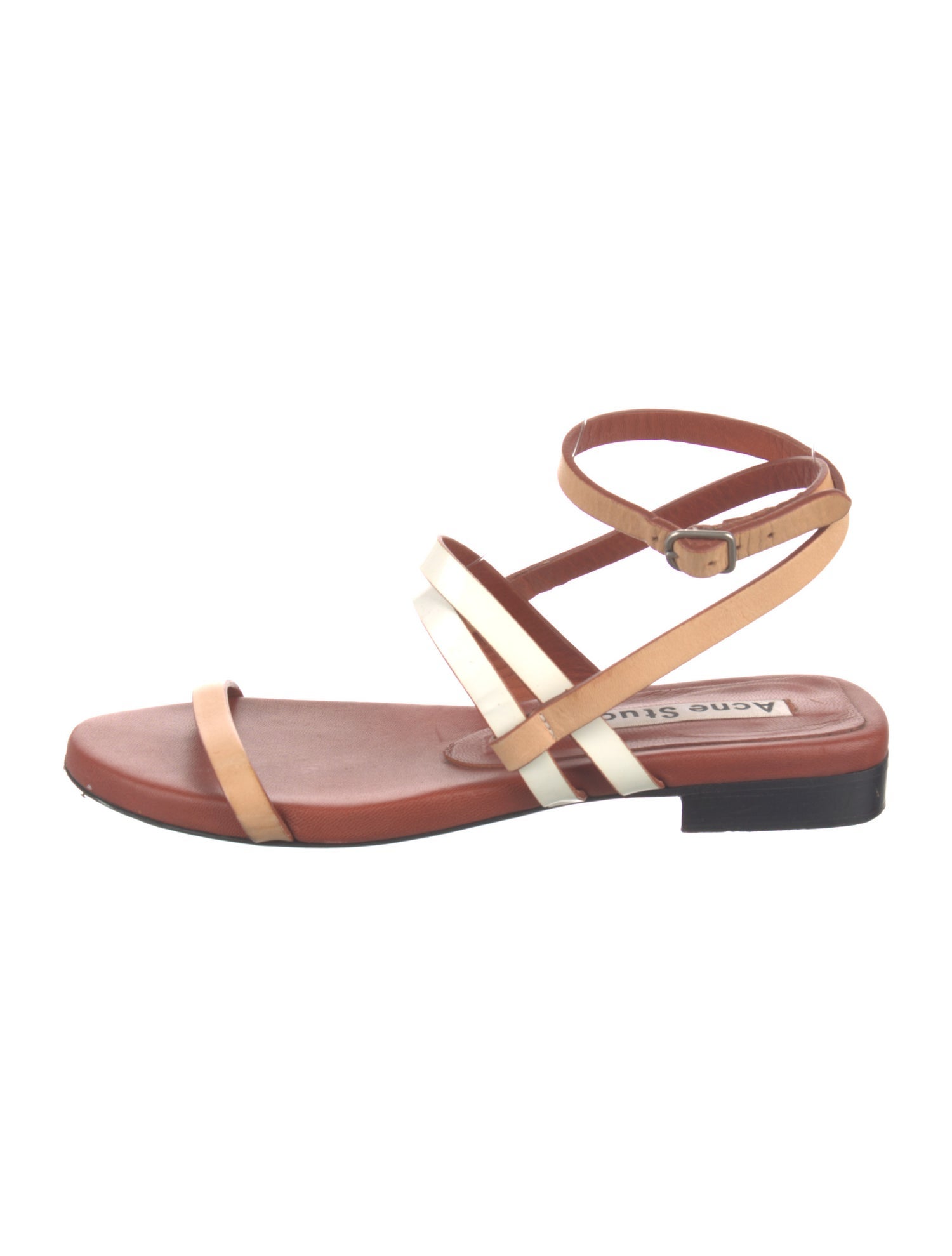 Acne Studios Leather Colorblock Pattern Gladiator Sandals