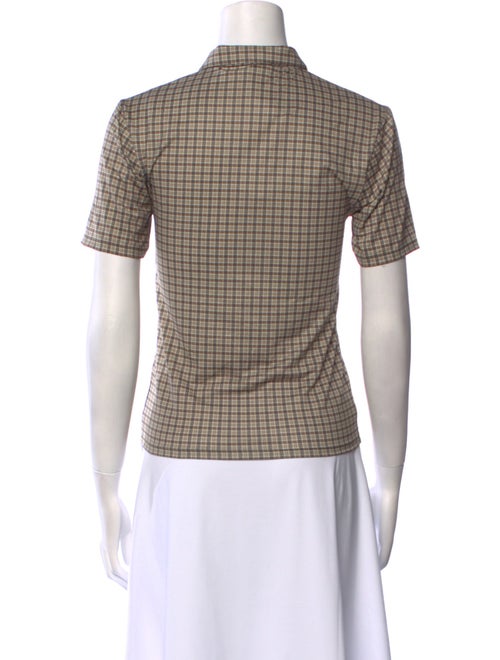 Acne Studios Plaid Print Short Sleeve Button-Up Top