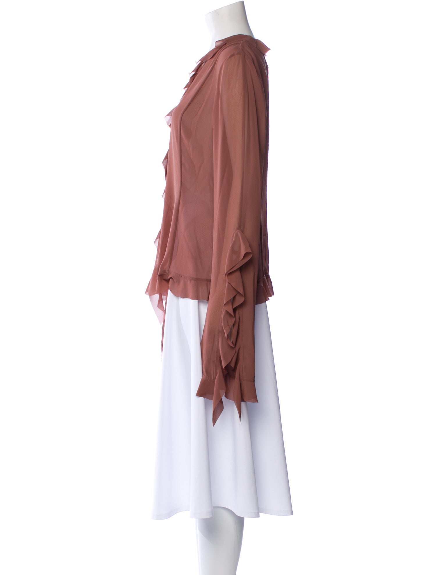 Acne Studios V-Neck Three-Quarter Sleeve Blouse