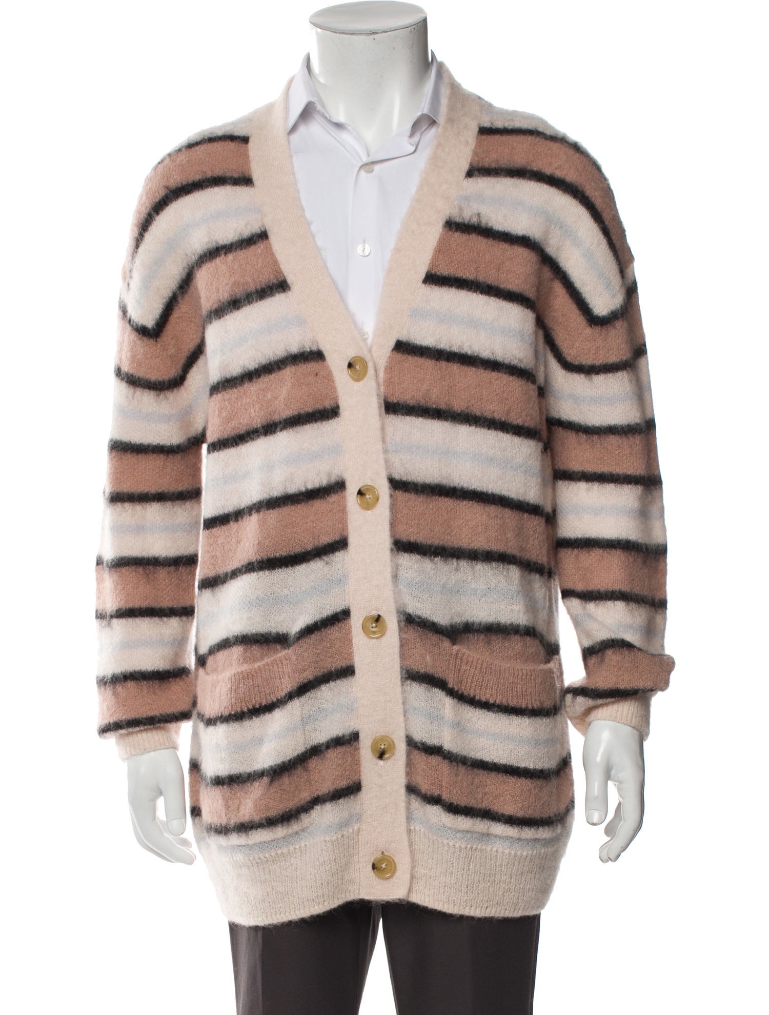 Acne Studios Striped V-Neck Cardigan