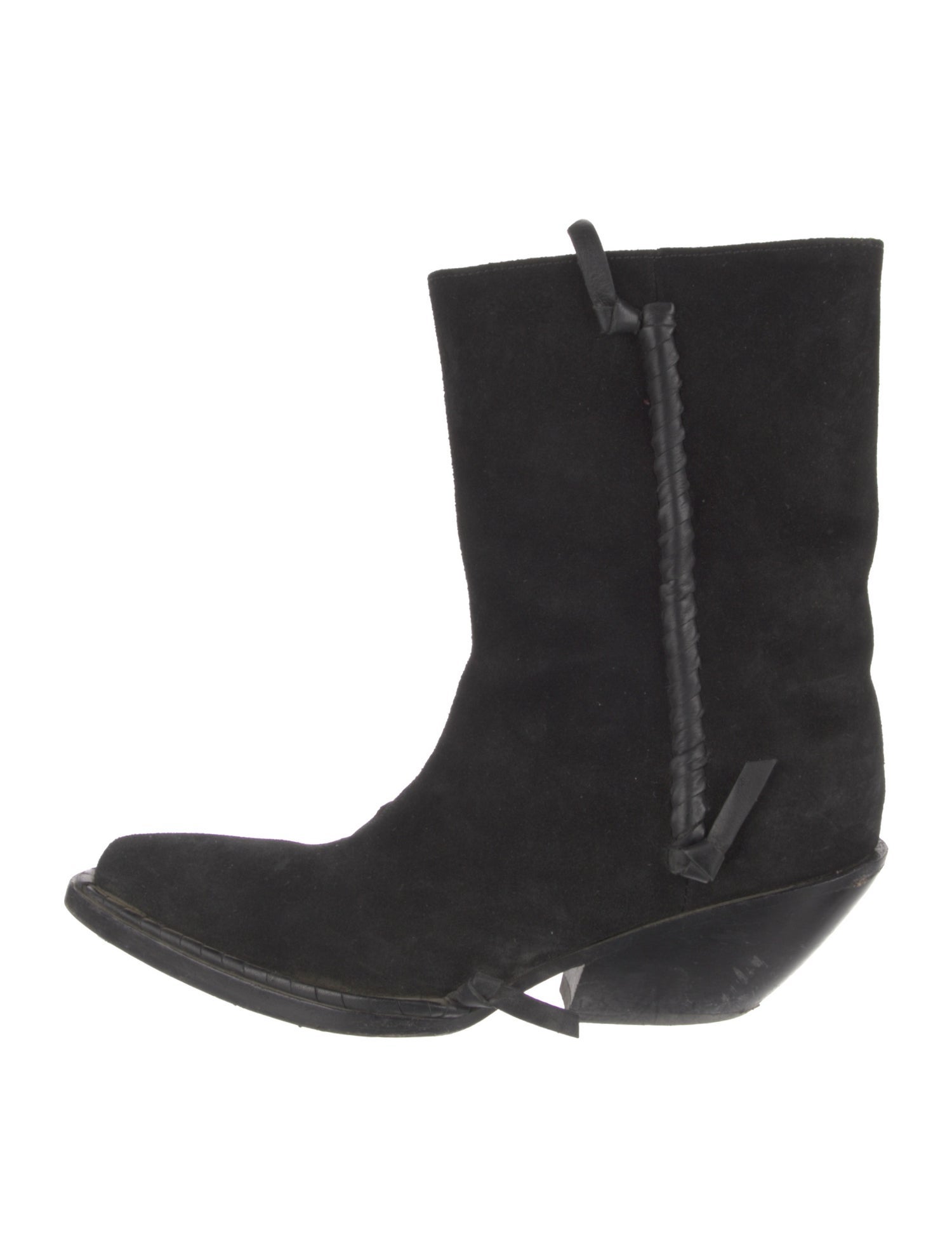 Acne Studios Suede Leather Trim Embellishment Western Boots