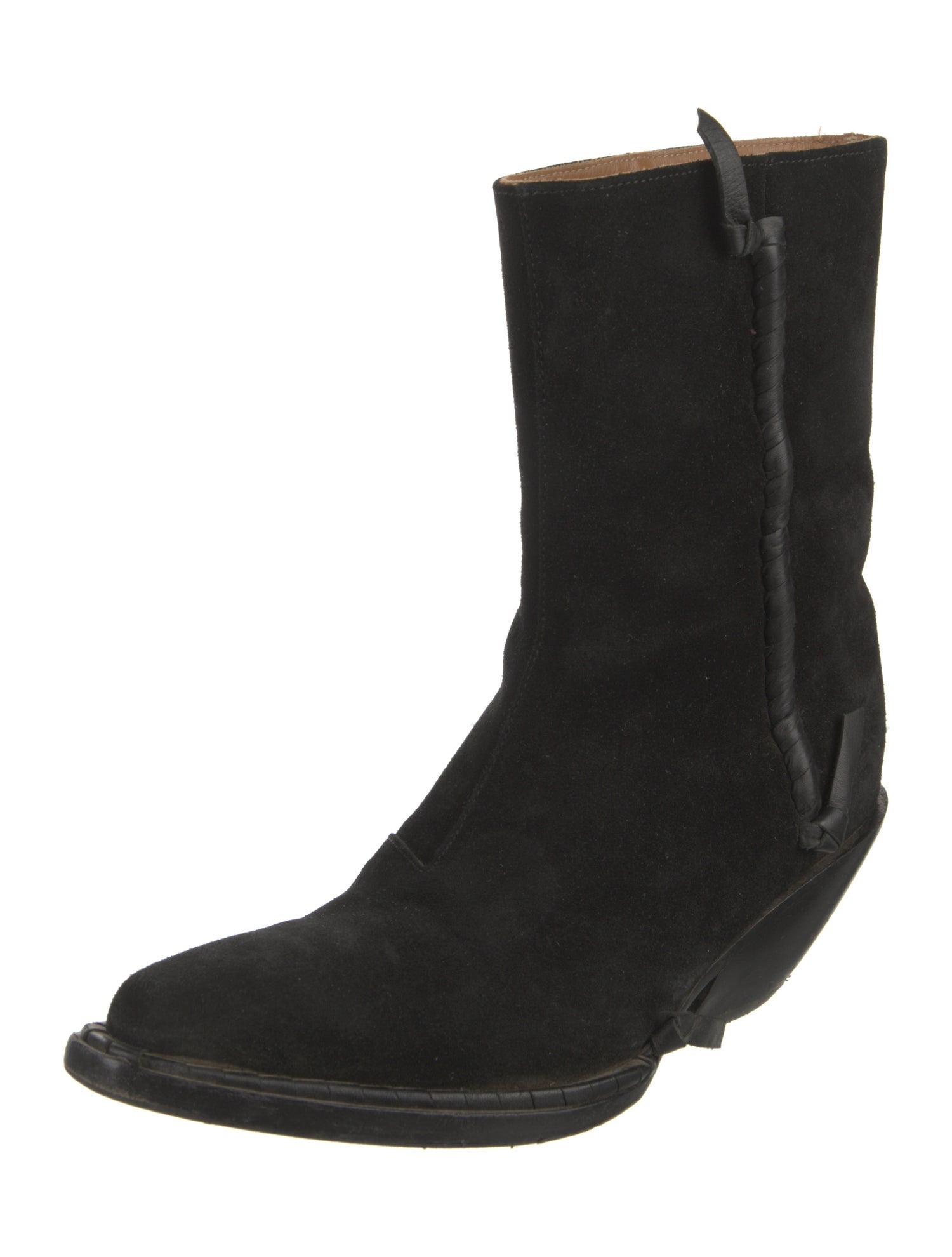 Acne Studios Suede Leather Trim Embellishment Western Boots