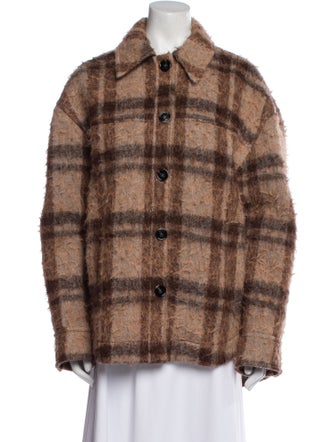 Acne Studios Wool Plaid Print Jacket