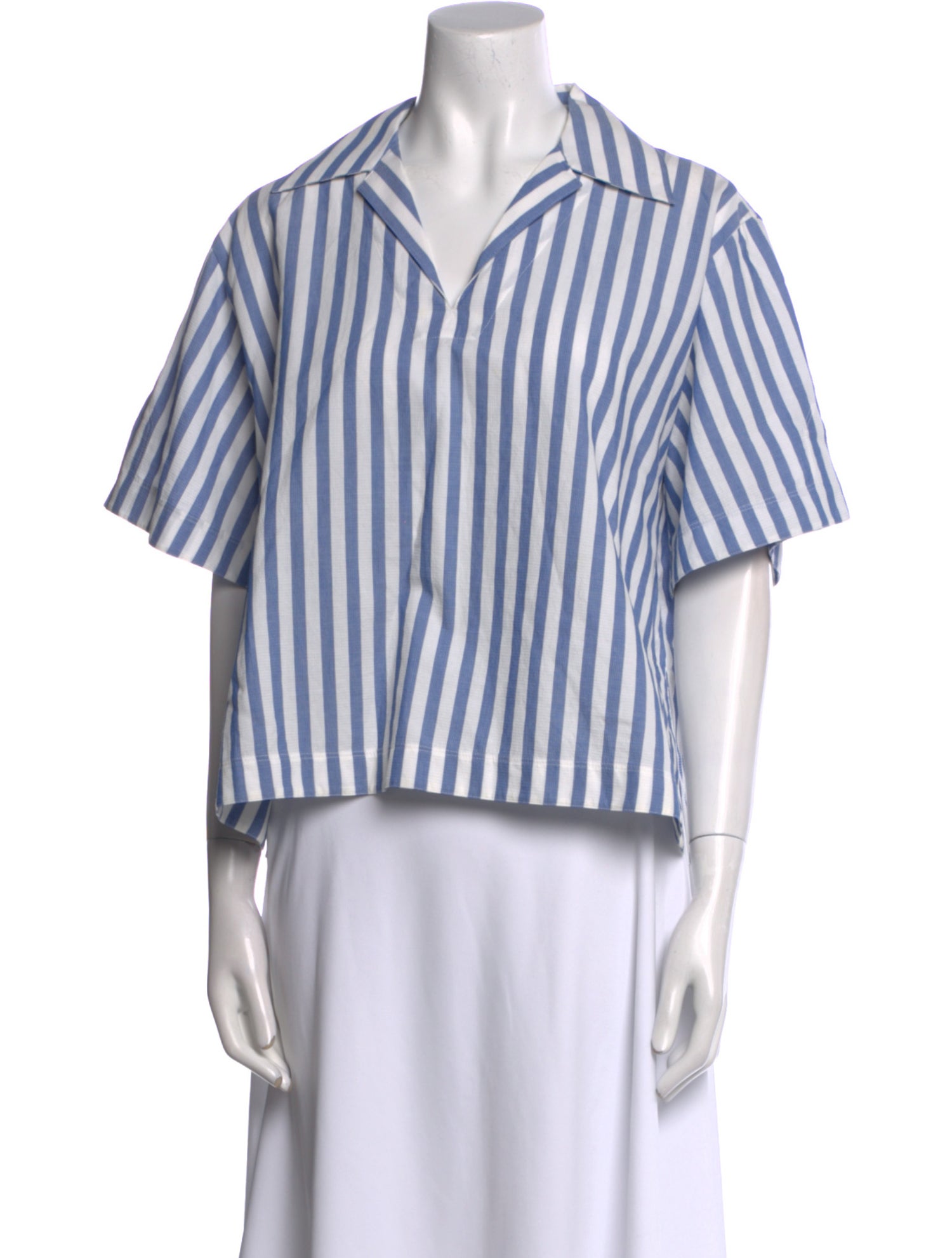 Acne Studios Striped Short Sleeve Crop Top