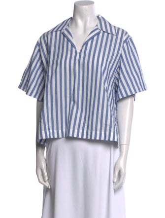 Acne Studios Striped Short Sleeve Crop Top