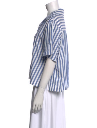 Acne Studios Striped Short Sleeve Crop Top