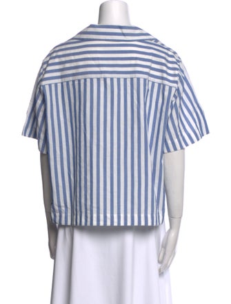 Acne Studios Striped Short Sleeve Crop Top