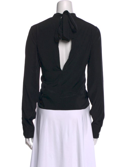 Acne Studios Mock Neck Long Sleeve Button-Up Top