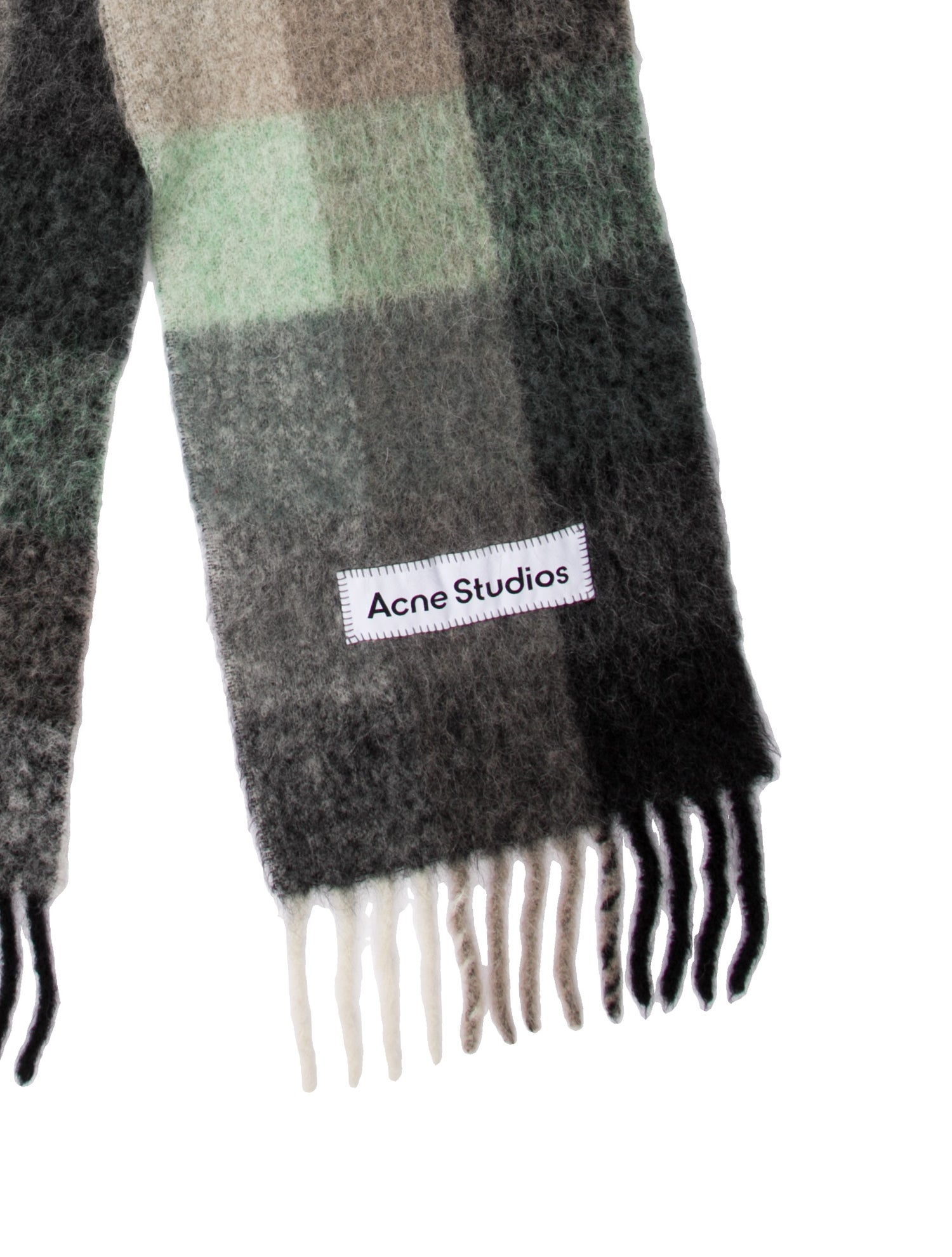 Acne Studios Cashmere Plaid Print Scarf