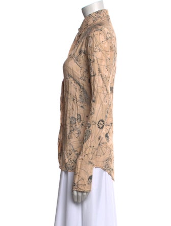 Acne Studios Printed Long Sleeve Button-Up Top