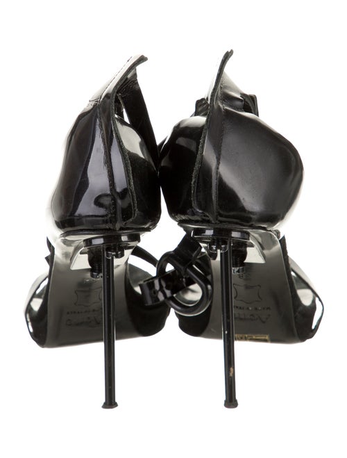 Acne Studios Leather Animal Print T-Strap Sandals