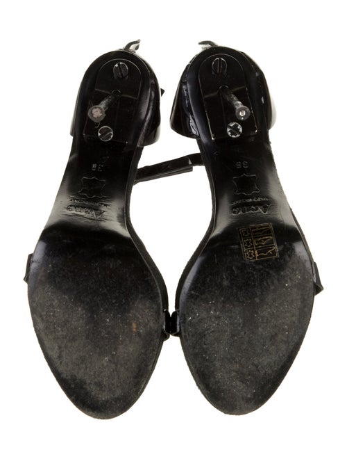 Acne Studios Leather Animal Print T-Strap Sandals