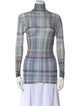 Acne Studios Plaid Print Mock Neck Top