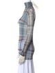 Acne Studios Plaid Print Mock Neck Top