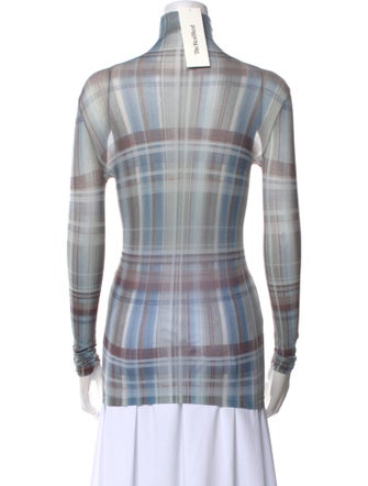 Acne Studios Plaid Print Mock Neck Top
