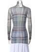 Acne Studios Plaid Print Mock Neck Top