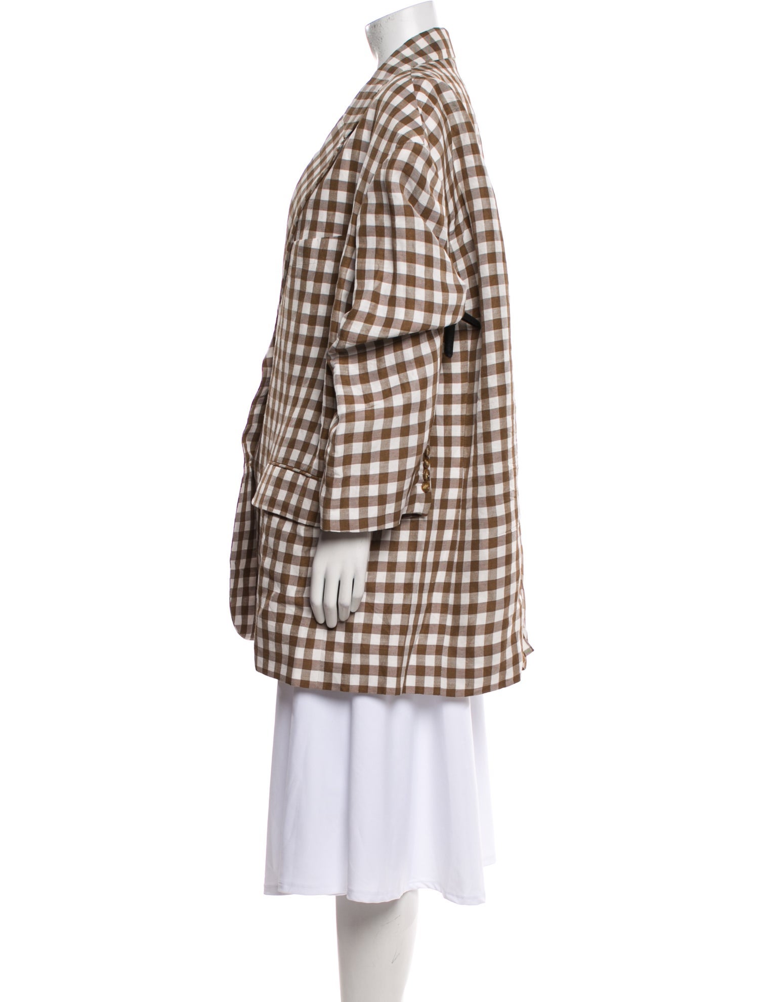 Acne Studios Linen Plaid Print Blazer