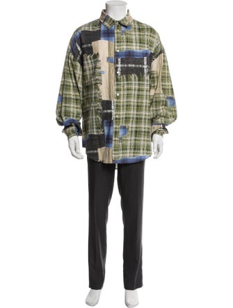 Acne Studios Plaid Print Long Sleeve Shirt