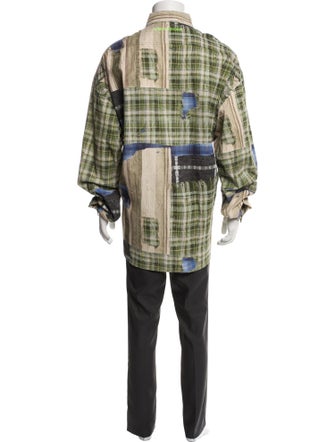 Acne Studios Plaid Print Long Sleeve Shirt