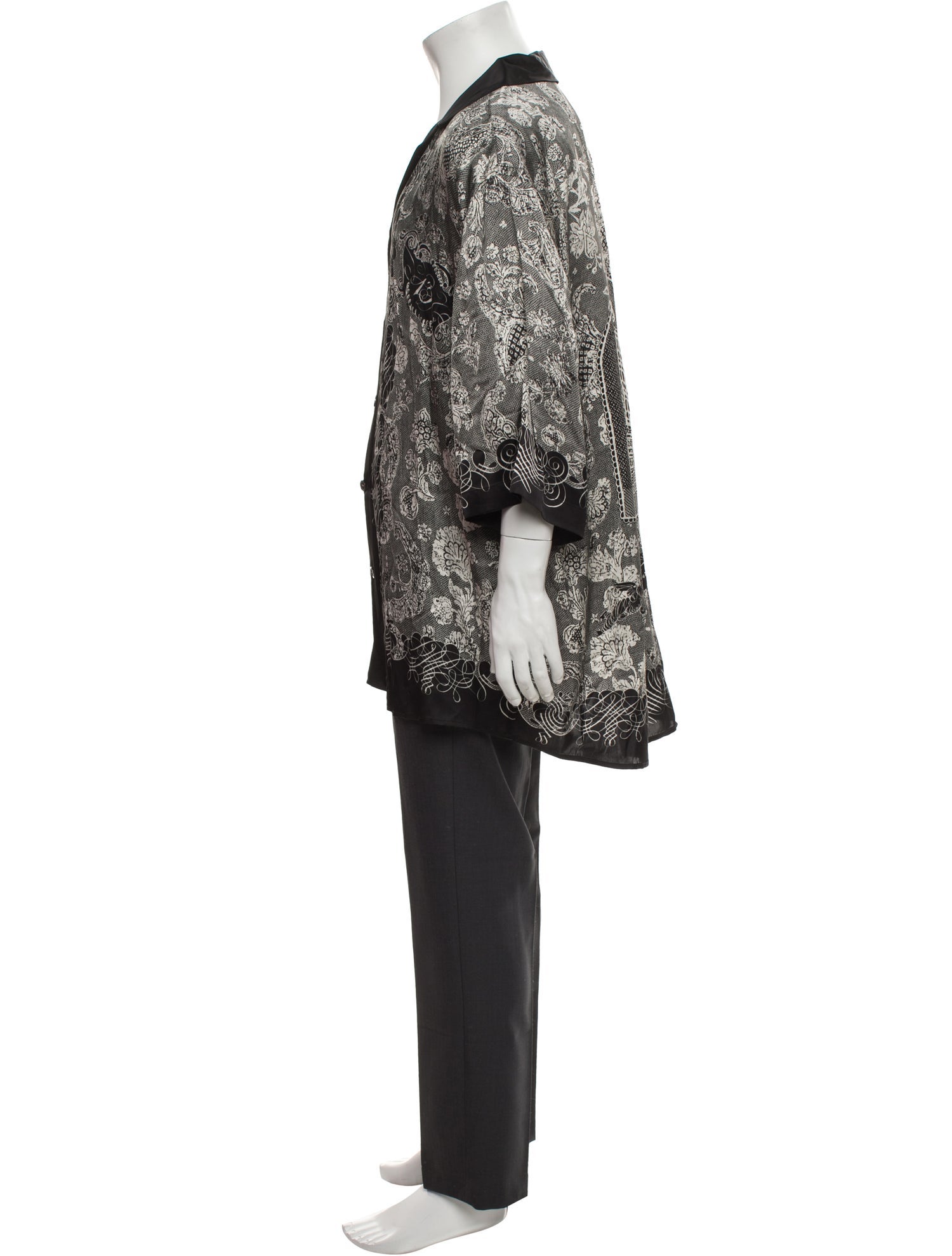 Acne Studios Floral Print Three-Quarter Sleeve Shirt