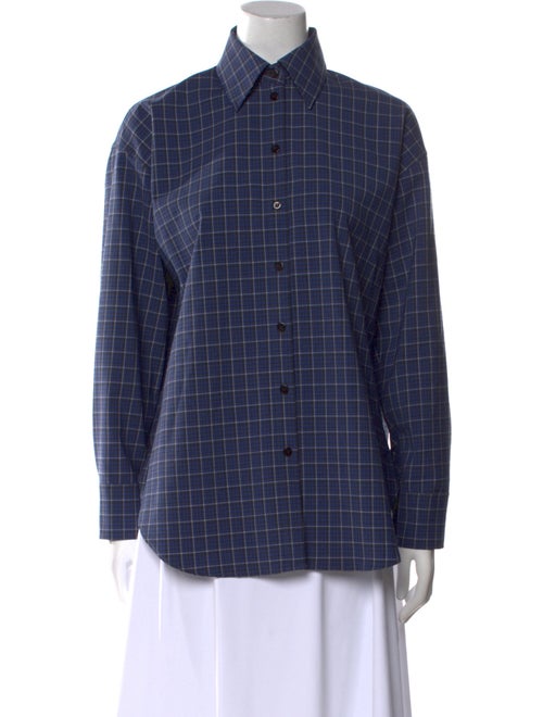 Acne Studios Plaid Print Long Sleeve Button-Up Top
