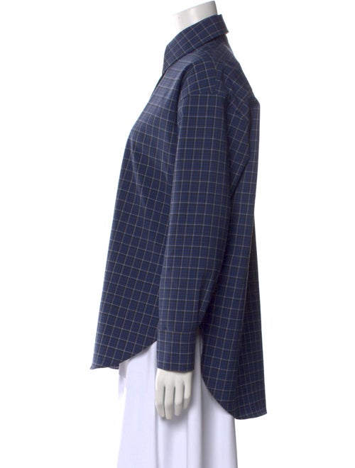 Acne Studios Plaid Print Long Sleeve Button-Up Top