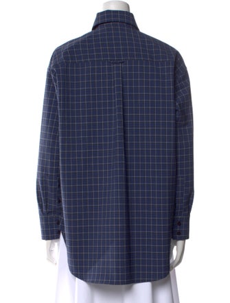 Acne Studios Plaid Print Long Sleeve Button-Up Top